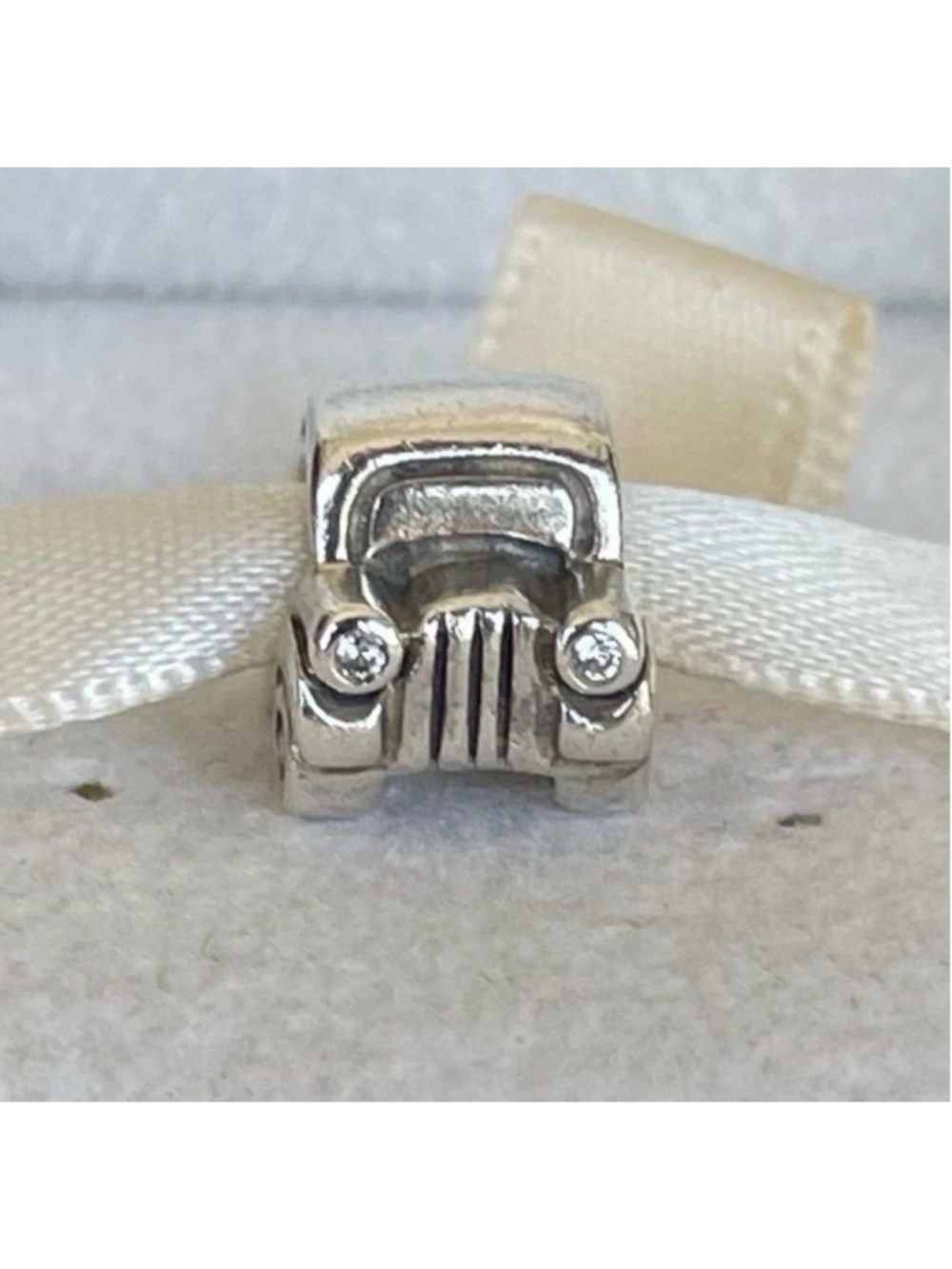 Pandora Car Whit Clear CZ and Pink CZ Charm